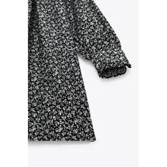 ZARA Printed Poplin Short Flower Dress - Picture 3 of 7